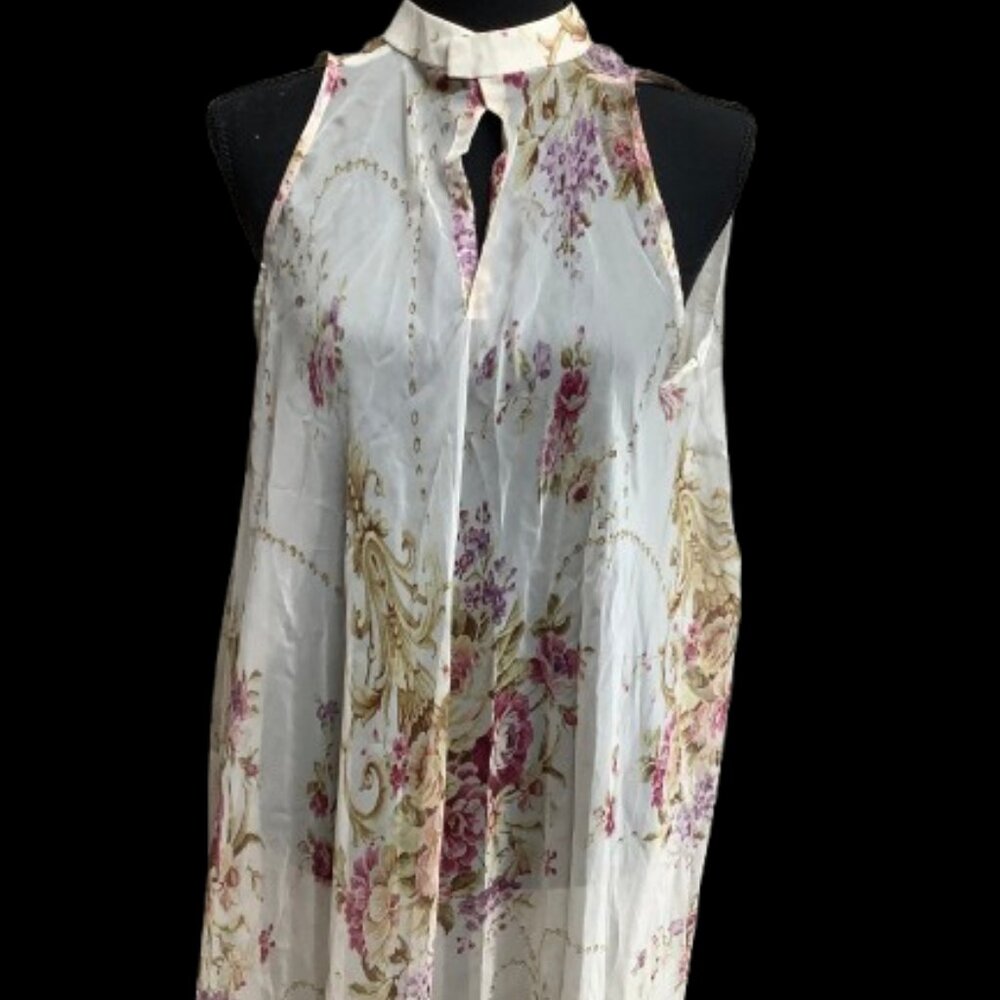 Cover up  Sheer flare Dress Floral Nylon